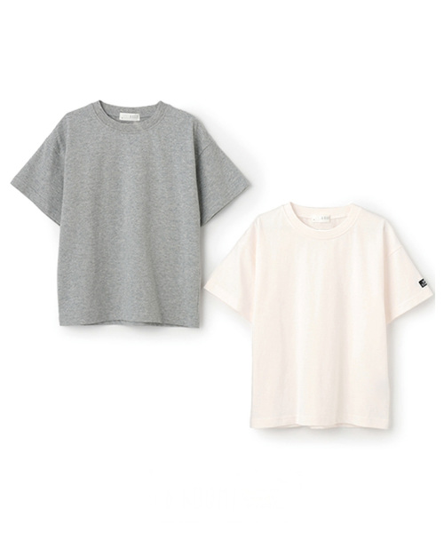 b・ROOM(ビールーム)の「【デイリースタンダードウェアシリーズ】2PACKシンプルTシャツSET(Tシャツ/カットソー・キッズ・ベージュ/ブルー系その他/トップグレー/ブラック・130cm/120cm/150cm/140cm/110cm/100cm)」の3枚目の写真