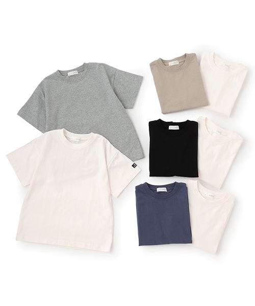 b・ROOM(ビールーム)の「【デイリースタンダードウェアシリーズ】2PACKシンプルTシャツSET(Tシャツ/カットソー・キッズ・ベージュ/ブルー系その他/トップグレー/ブラック・130cm/120cm/150cm/140cm/110cm/100cm)」の12枚目の写真