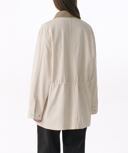 MUSINSA STANDARD WOMAN（ムシンサスタンダードウーマン）の「ウィメンズウォッシュドコットンハンティングジャケット[クリーム]（ミリタリージャケット・レディース・その他・S/M/L）」の7枚目の写真
