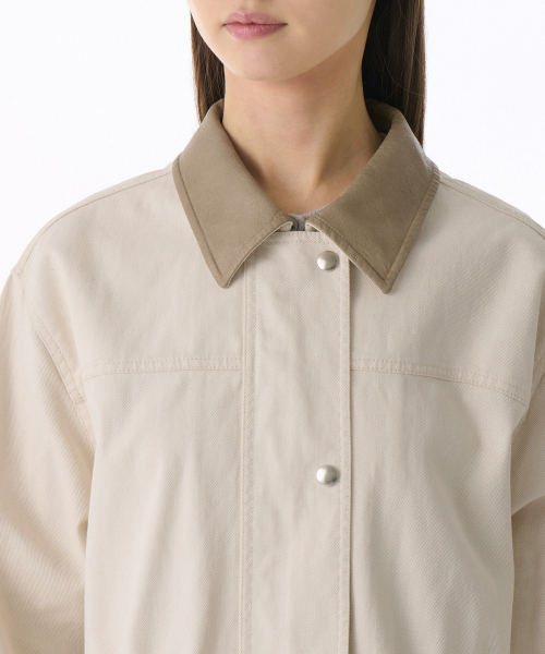 MUSINSA STANDARD WOMAN（ムシンサスタンダードウーマン）の「ウィメンズウォッシュドコットンハンティングジャケット[クリーム]（ミリタリージャケット・レディース・その他・S/M/L）」の8枚目の写真
