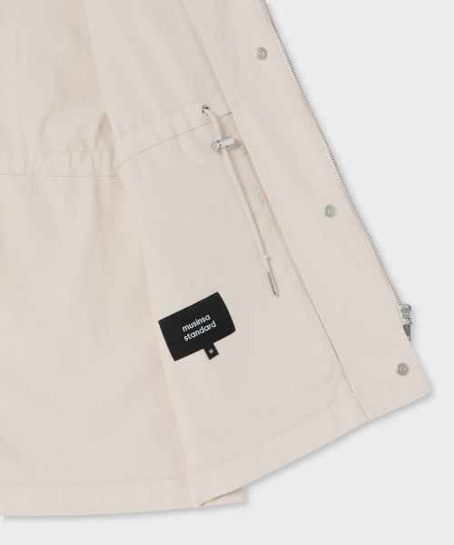 MUSINSA STANDARD WOMAN（ムシンサスタンダードウーマン）の「ウィメンズウォッシュドコットンハンティングジャケット[クリーム]（ミリタリージャケット・レディース・その他・S/M/L）」の4枚目の写真