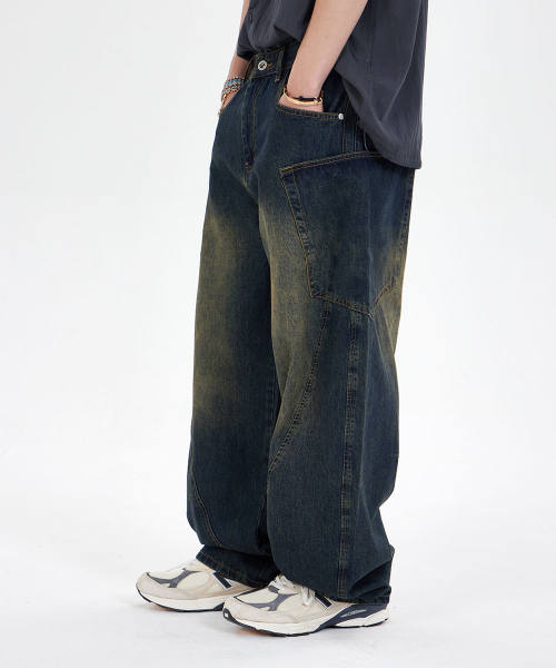 MAKEITTO(メイキット)の「バルーンワイドデニムパンツ_ダークブルー(デニムパンツ・メンズ・その他・S/M/L/XL)」の2枚目の写真