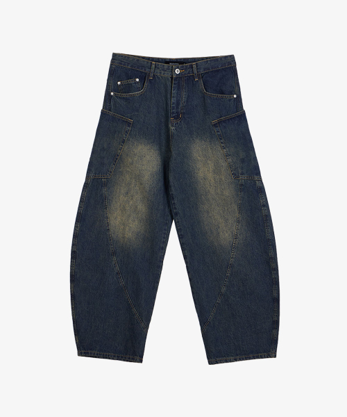 MAKEITTO(メイキット)の「バルーンワイドデニムパンツ_ダークブルー(デニムパンツ・メンズ・その他・S/M/L/XL)」の3枚目の写真
