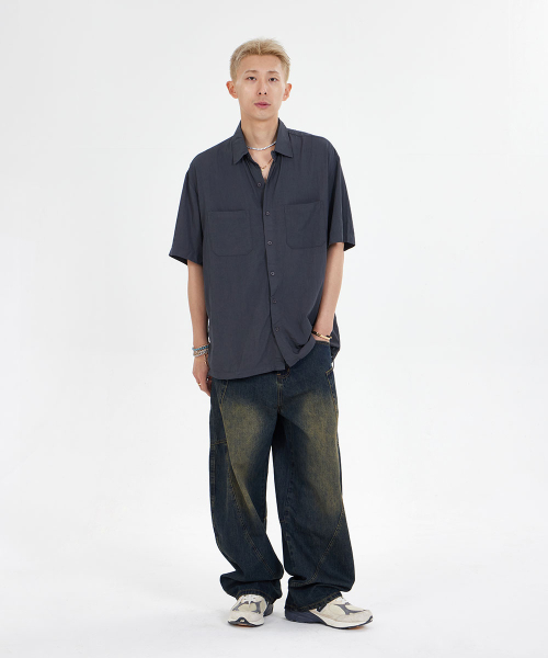 MAKEITTO(メイキット)の「バルーンワイドデニムパンツ_ダークブルー(デニムパンツ・メンズ・その他・S/M/L/XL)」の5枚目の写真