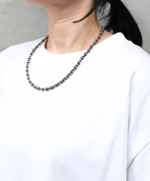 ERICKA NICOLAS BEGAY（エリッカ ニコラス ビゲイ）の「【ERICKA NICOLAS BEGAY】 NAVAJO PEARL NECKLACE / 4×6-50（ネックレス・メンズ・シルバー系1/シルバー系2・50㎝）」の2枚目の写真