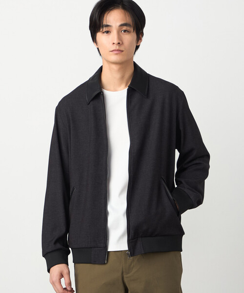 COMME CA ISM(コムサイズム)の「デニムライクストレッチ ジップアップブルゾン(ブルゾン・メンズ・ネイビー/ブラック・LARGE/MEDIUM)」の2枚目の写真