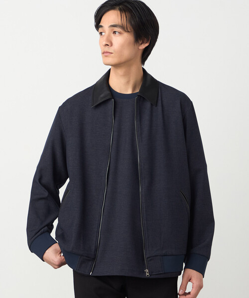 COMME CA ISM(コムサイズム)の「デニムライクストレッチ ジップアップブルゾン(ブルゾン・メンズ・ネイビー/ブラック・LARGE/MEDIUM)」の3枚目の写真