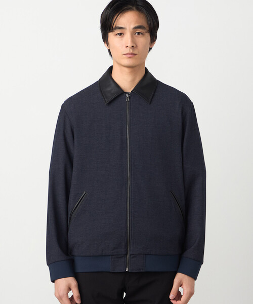COMME CA ISM(コムサイズム)の「デニムライクストレッチ ジップアップブルゾン(ブルゾン・メンズ・ネイビー/ブラック・LARGE/MEDIUM)」の4枚目の写真