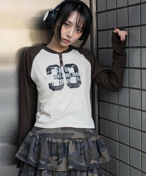 WEGO（ウィゴー）の「WEGO/【26年春新作】ラグランヘンリーネックロンT（Tシャツ/カットソー・レディース・ブラック/ブラウン・FREE）」の19枚目の写真