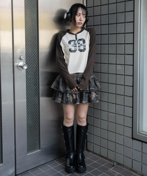 WEGO（ウィゴー）の「WEGO/【26年春新作】ラグランヘンリーネックロンT（Tシャツ/カットソー・レディース・ブラック/ブラウン・FREE）」の22枚目の写真