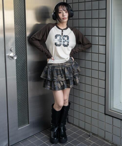 WEGO（ウィゴー）の「WEGO/【26年春新作】ラグランヘンリーネックロンT（Tシャツ/カットソー・レディース・ブラック/ブラウン・FREE）」の5枚目の写真