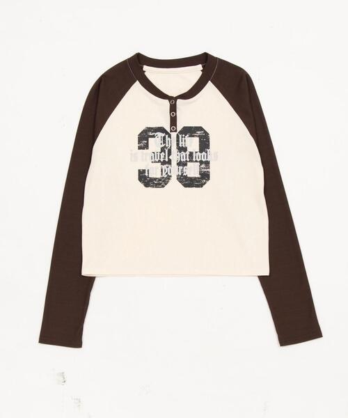 WEGO（ウィゴー）の「WEGO/【26年春新作】ラグランヘンリーネックロンT（Tシャツ/カットソー・レディース・ブラック/ブラウン・FREE）」の9枚目の写真