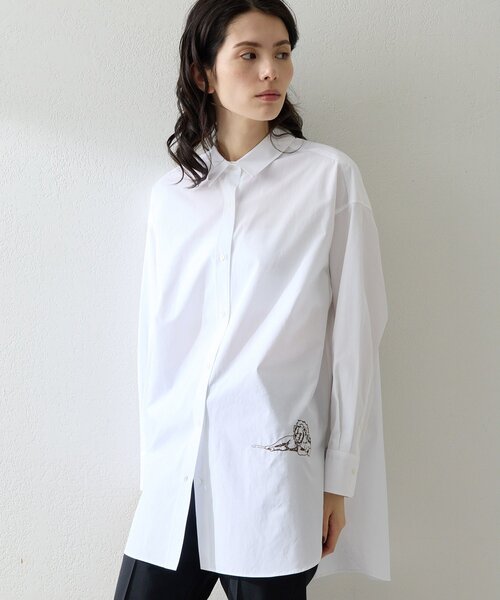 Whim Gazette（ウィムガゼット）の「Thomas Masonアニマル刺繍シャツ（シャツ/ブラウス・レディース・ピンク/ブルー/オフホワイト・FREE）」の13枚目の写真