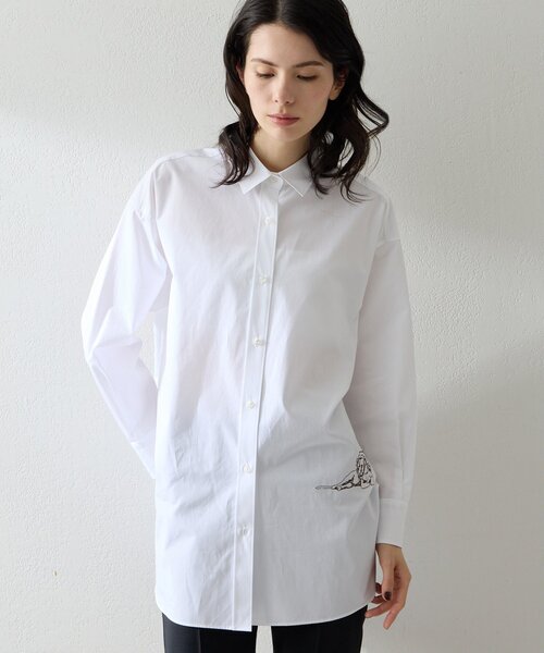 Whim Gazette（ウィムガゼット）の「Thomas Masonアニマル刺繍シャツ（シャツ/ブラウス・レディース・ピンク/ブルー/オフホワイト・FREE）」の22枚目の写真