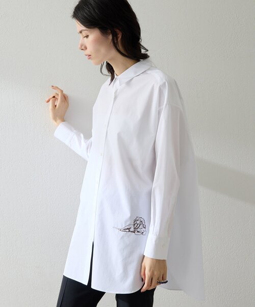 Whim Gazette（ウィムガゼット）の「Thomas Masonアニマル刺繍シャツ（シャツ/ブラウス・レディース・ピンク/ブルー/オフホワイト・FREE）」の17枚目の写真