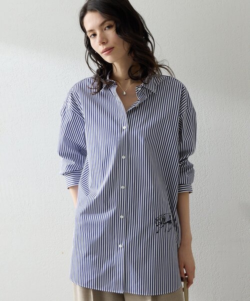 Whim Gazette（ウィムガゼット）の「Thomas Masonアニマル刺繍シャツ（シャツ/ブラウス・レディース・ピンク/ブルー/オフホワイト・FREE）」の4枚目の写真