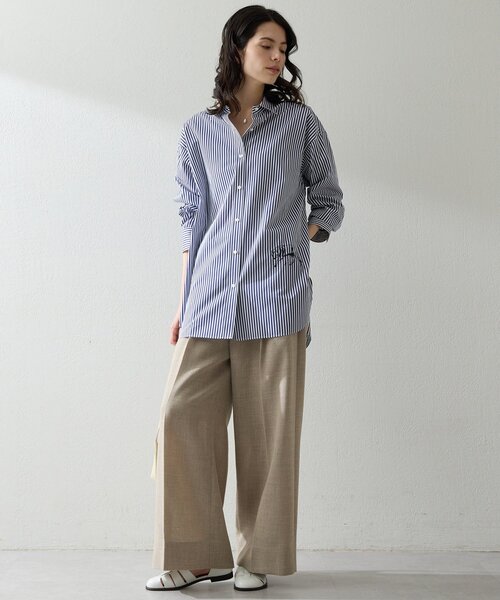 Whim Gazette（ウィムガゼット）の「Thomas Masonアニマル刺繍シャツ（シャツ/ブラウス・レディース・ピンク/ブルー/オフホワイト・FREE）」の6枚目の写真