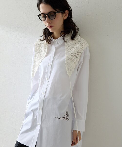 Whim Gazette（ウィムガゼット）の「Thomas Masonアニマル刺繍シャツ（シャツ/ブラウス・レディース・ピンク/ブルー/オフホワイト・FREE）」の2枚目の写真