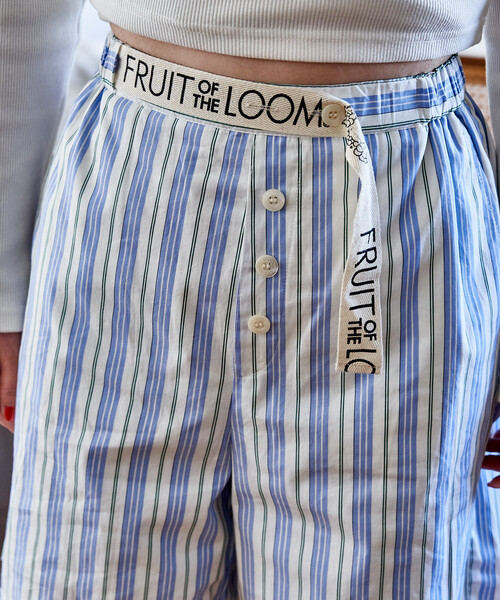 FREAK'S STORE（フリークスストア）の「FRUIT OF THE LOOM × FREAK'S STORE/フルーツオブザルーム 別注 マルチストライプ ショートパンツ/パジャマパンツ（その他パンツ・レディース・ホワイト/コーラルピンク/オレンジ・ﾌﾘ-）」の9枚目の写真
