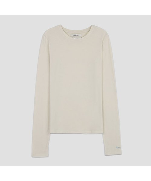 ATELIER NAIN(アトリエナイン)の「ESSENTIAL ROUND NECK SOFT SLIM TEE(T-7134)(Tシャツ/カットソー・レディース・ブラウン/チャコール/アイボリー・MEDIUM/LARGE/SMALL)」の1枚目の写真