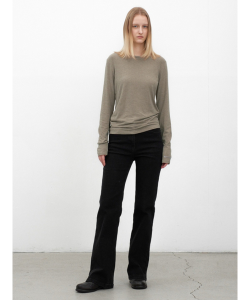 ATELIER NAIN(アトリエナイン)の「ESSENTIAL ROUND NECK SOFT SLIM TEE(T-7134)(Tシャツ/カットソー・レディース・ブラウン/チャコール/アイボリー・MEDIUM/LARGE/SMALL)」の5枚目の写真