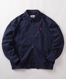 【80】【U.S.POLO ASSN./ユーエス ポロアッスン】ワンポイントロゴ刺繍 コットンツイル ハリントンジャケット スイングトップ