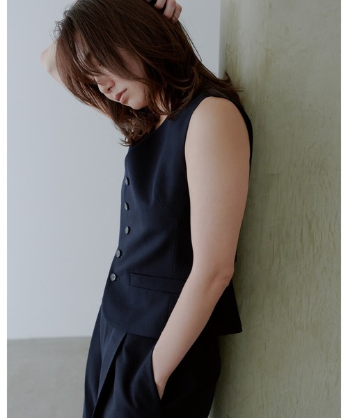 MIESROHE(ミースロエ)の「スーツベスト(その他アウター・レディース・ストライプ/ダークネイビー/モカ・F)」の20枚目の写真