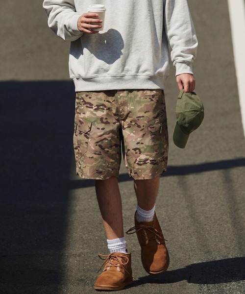MAISON CLUB（メゾンクラブ）の「【MAISON CLUB】Military Cargo Shorts /　ミリタリーカーゴショーツ KNF-YI（その他パンツ・メンズ・ブラック/カーキ/マルチ・XL/2XL）」の3枚目の写真