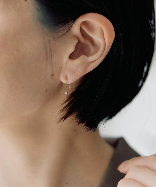 ear PAPILLONNER（イアパピヨネ）の「《金属アレルギー対応/ステンレス》ミニフックピアス（ピアス（両耳用）・レディース・ゴールド/シルバー・FREE）」の12枚目の写真