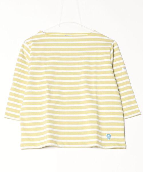 ORCIVAL（オーシバル）の「ORCIAL/オーシバル　ショートレングス ボートネック ショートスリーブプルオーバー ボーダー　SHORT LENGTH BOAT NECK PULLOVER BORDER B512（Tシャツ/カットソー・レディース・スカイブルー/グリーン/レッド・2）」の2枚目の写真