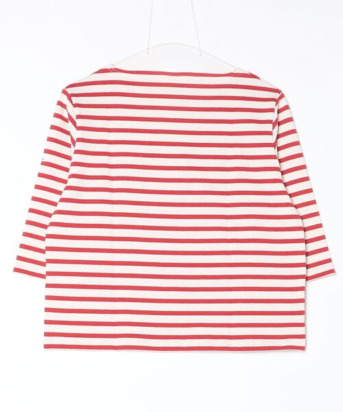 ORCIVAL（オーシバル）の「ORCIAL/オーシバル　ショートレングス ボートネック ショートスリーブプルオーバー ボーダー　SHORT LENGTH BOAT NECK PULLOVER BORDER B512（Tシャツ/カットソー・レディース・スカイブルー/グリーン/レッド・2）」の4枚目の写真