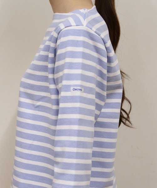 ORCIVAL(オーシバル)の「ORCIAL/オーシバル ショートレングス ボートネック ショートスリーブプルオーバー ボーダー SHORT LENGTH BOAT NECK PULLOVER BORDER B512(Tシャツ/カットソー・レディース・スカイブルー/グリーン/レッド・2)」の10枚目の写真
