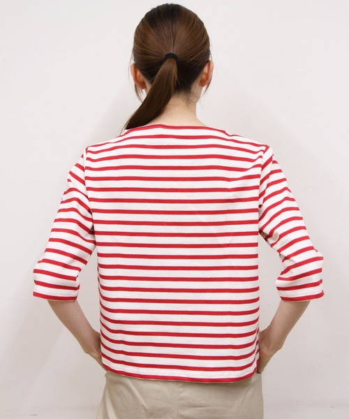 ORCIVAL(オーシバル)の「ORCIAL/オーシバル ショートレングス ボートネック ショートスリーブプルオーバー ボーダー SHORT LENGTH BOAT NECK PULLOVER BORDER B512(Tシャツ/カットソー・レディース・スカイブルー/グリーン/レッド・2)」の18枚目の写真