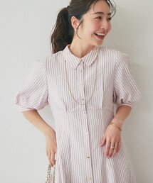 La boutique BonBon | 【sana監修・最強愛されワンピ】ストライプフレアシャツワンピース(ワンピース)