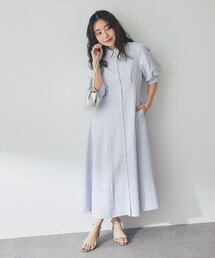 La boutique BonBon | 【sana監修・最強愛されワンピ】ストライプフレアシャツワンピース(ワンピース)