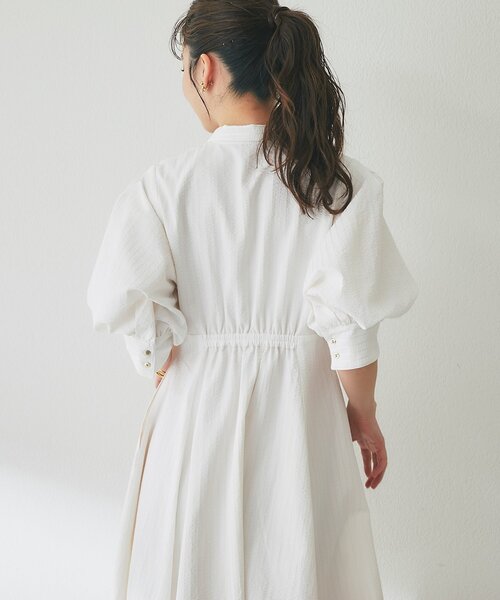 La boutique BonBon（ラブティックボンボン）の「【sana監修・最強愛されワンピ】ストライプフレアシャツワンピース（ワンピース・レディース・ブルー/ホワイト/ピンク・38/36）」の10枚目の写真