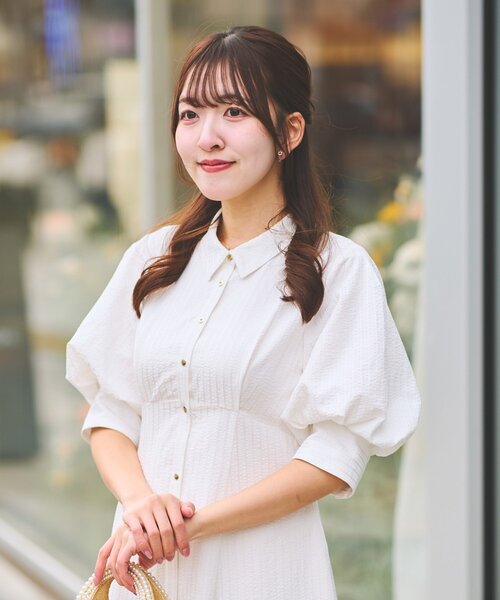 La boutique BonBon（ラブティックボンボン）の「【sana監修・最強愛されワンピ】ストライプフレアシャツワンピース（ワンピース・レディース・ブルー/ホワイト/ピンク・38/36）」の14枚目の写真