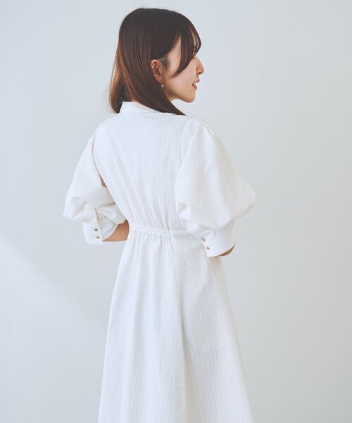 La boutique BonBon（ラブティックボンボン）の「【sana監修・最強愛されワンピ】ストライプフレアシャツワンピース（ワンピース・レディース・ブルー/ホワイト/ピンク・38/36）」の19枚目の写真