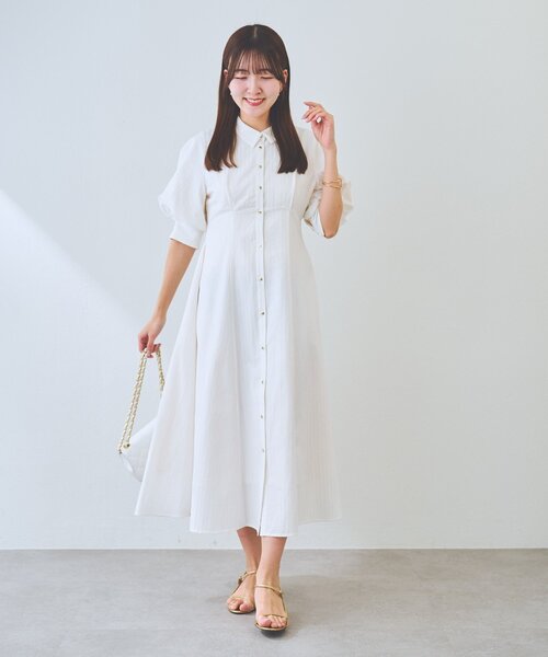 La boutique BonBon（ラブティックボンボン）の「【sana監修・最強愛されワンピ】ストライプフレアシャツワンピース（ワンピース・レディース・ブルー/ホワイト/ピンク・38/36）」の20枚目の写真