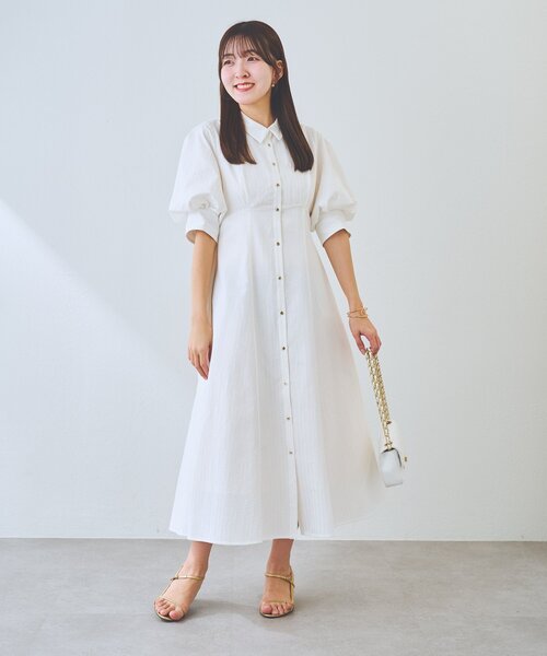 La boutique BonBon（ラブティックボンボン）の「【sana監修・最強愛されワンピ】ストライプフレアシャツワンピース（ワンピース・レディース・ブルー/ホワイト/ピンク・38/36）」の21枚目の写真