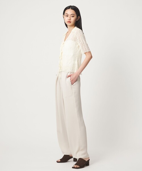 EMMEL REFINES(エメルリファインズ)の「<EMMEL REFINES>カットレース リボン トップス(Tシャツ/カットソー・レディース・ライトブルー/ブラック/オフホワイト・FREE)」の14枚目の写真