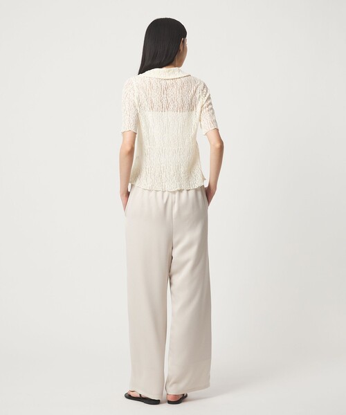 EMMEL REFINES(エメルリファインズ)の「<EMMEL REFINES>カットレース リボン トップス(Tシャツ/カットソー・レディース・ライトブルー/ブラック/オフホワイト・FREE)」の15枚目の写真