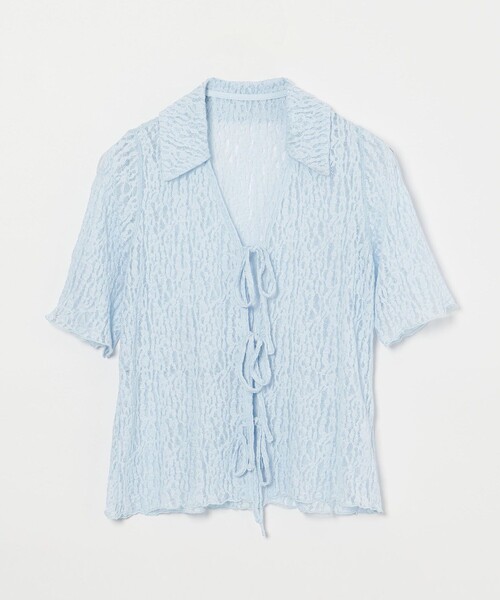 EMMEL REFINES(エメルリファインズ)の「<EMMEL REFINES>カットレース リボン トップス(Tシャツ/カットソー・レディース・ライトブルー/ブラック/オフホワイト・FREE)」の17枚目の写真