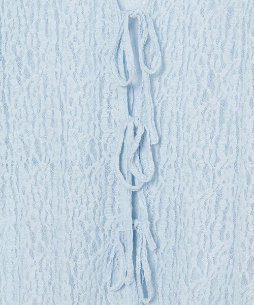 EMMEL REFINES(エメルリファインズ)の「<EMMEL REFINES>カットレース リボン トップス(Tシャツ/カットソー・レディース・ライトブルー/ブラック/オフホワイト・FREE)」の22枚目の写真