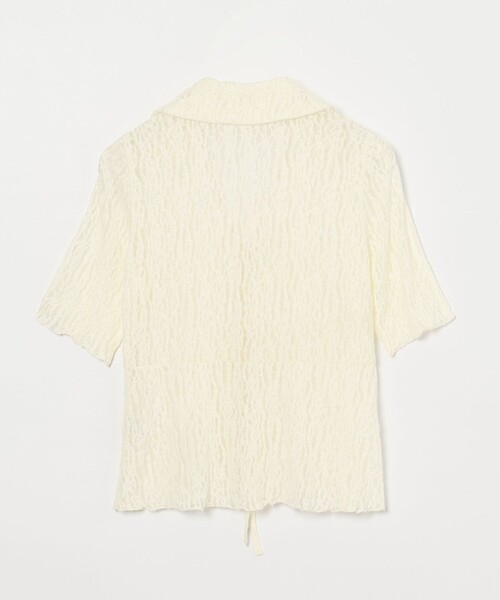 EMMEL REFINES(エメルリファインズ)の「<EMMEL REFINES>カットレース リボン トップス(Tシャツ/カットソー・レディース・ライトブルー/ブラック/オフホワイト・FREE)」の5枚目の写真