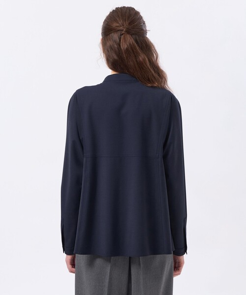 MACKINTOSH PHILOSOPHY(マッキントッシュ フィロソフィー)の「【CRANWELL SHIRTS(クランウェルシャツ)】ウールトロピカル(シャツ/ブラウス・レディース・ダークネイビー/チャコールグレー・36/38)」の7枚目の写真
