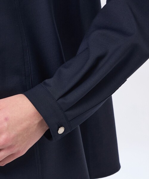 MACKINTOSH PHILOSOPHY(マッキントッシュ フィロソフィー)の「【CRANWELL SHIRTS(クランウェルシャツ)】ウールトロピカル(シャツ/ブラウス・レディース・ダークネイビー/チャコールグレー・36/38)」の6枚目の写真