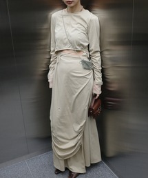 WAIST TIE LAYERD DRESS