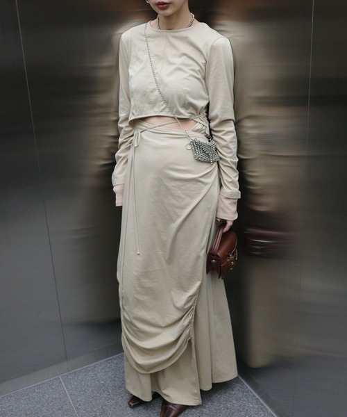 ワンピース ameri vintage WAIST TIE LAYERD DRESS WAIST TIE LAYERD DRESS