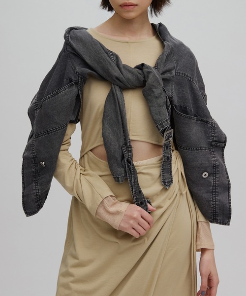 Ameri(アメリ)の「WAIST TIE LAYERD DRESS(ワンピース・レディース・ベージュ/ネイビー/グレー・SMALL/MEDIUM)」の18枚目の写真